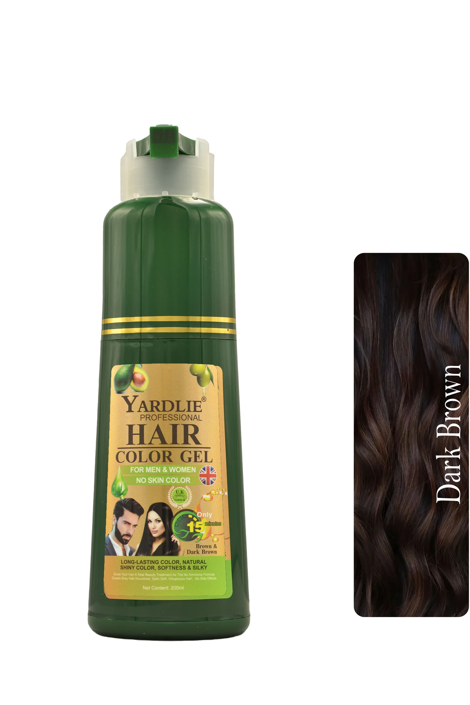 Yardlie Hair Color Gel Dark Brown 200ML