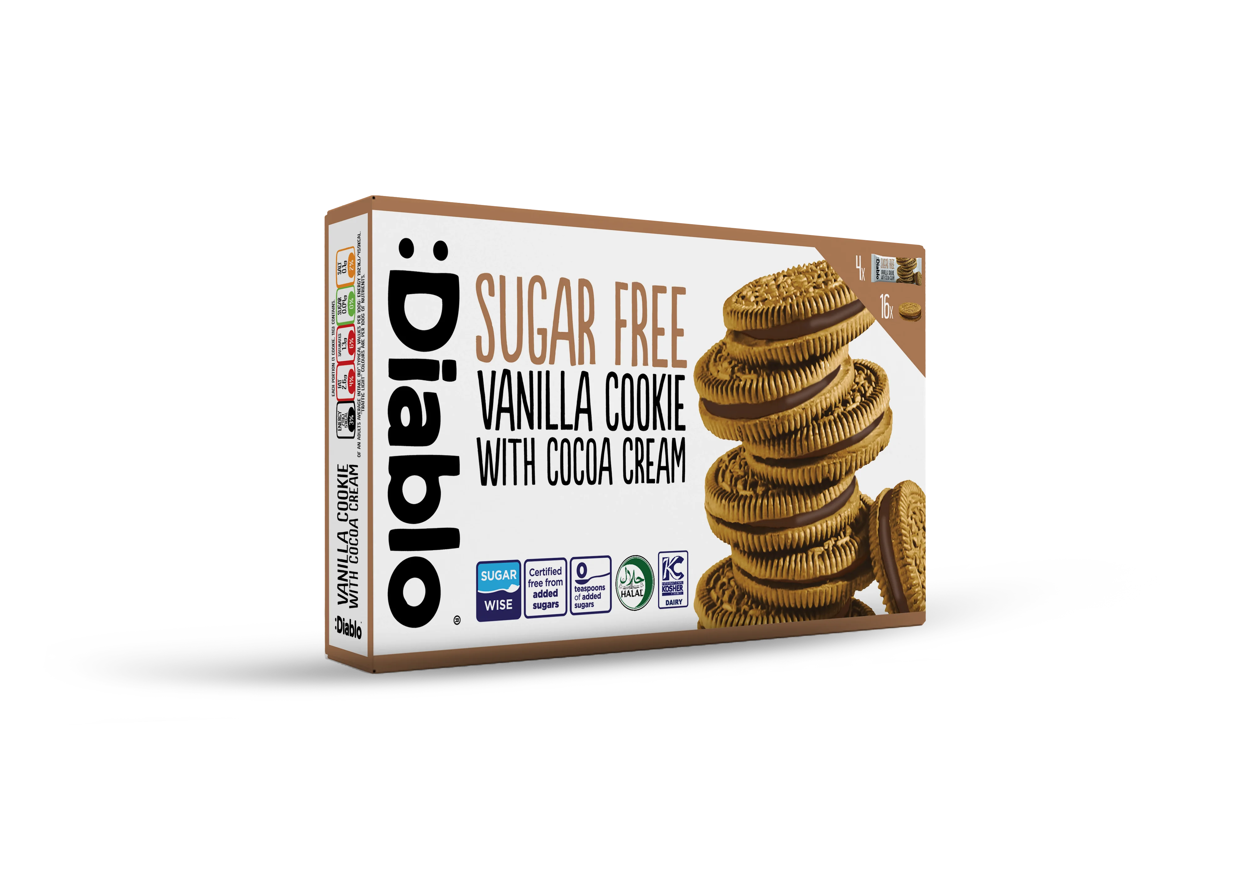 Diablo Sugar Free Vanilla Cookie With Cocoa Cream 176G