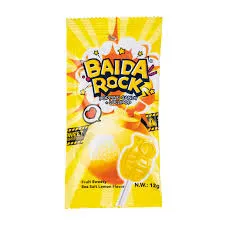 Baida Rock Popping Candy Lollipop Sea Salt Lemon 12G
