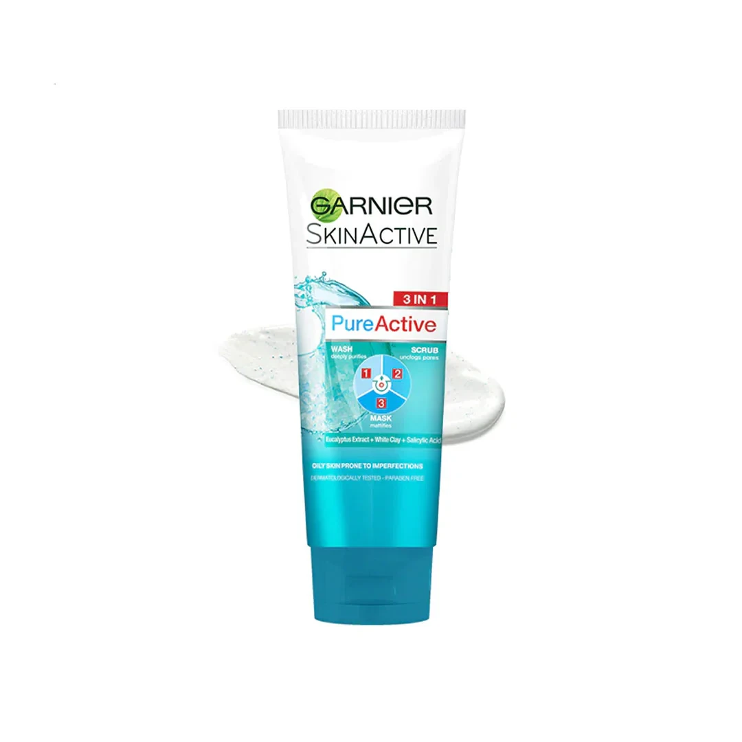 Garnier Face Wash Pure Active 3IN1 100ML PK