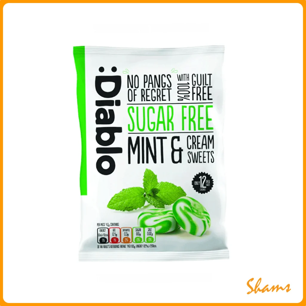 Diablo Sugar Free Mints And cream Candies Pouch 75G