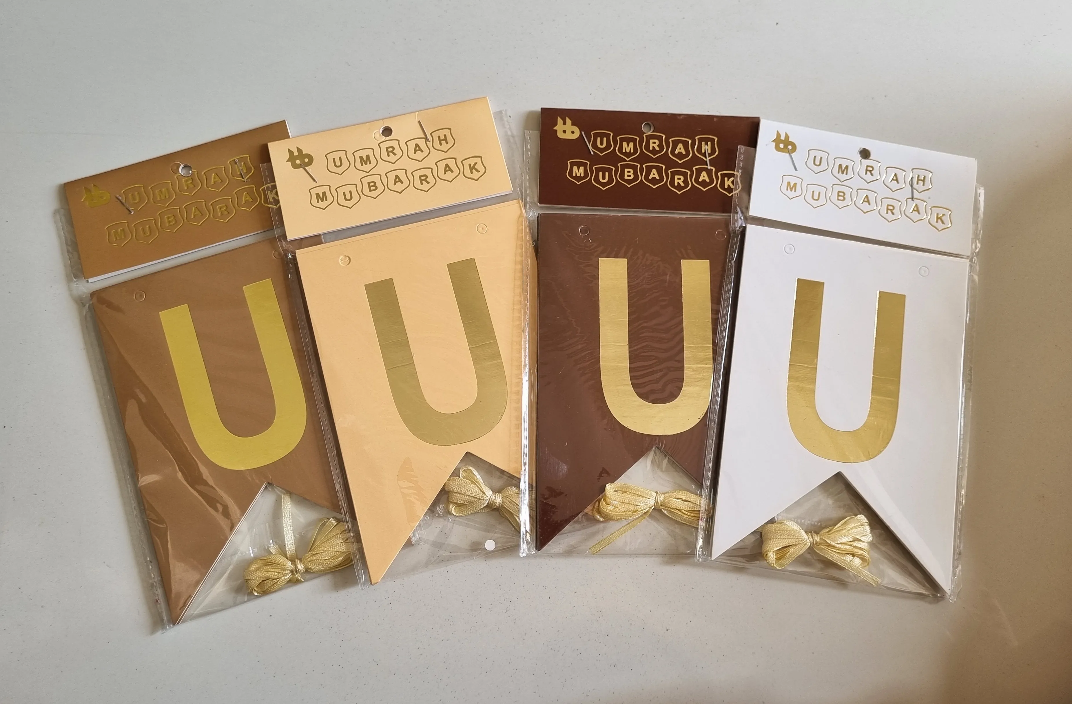 Birthday Celebration Umra Mubarak Alphabet Hanging Cards Multi