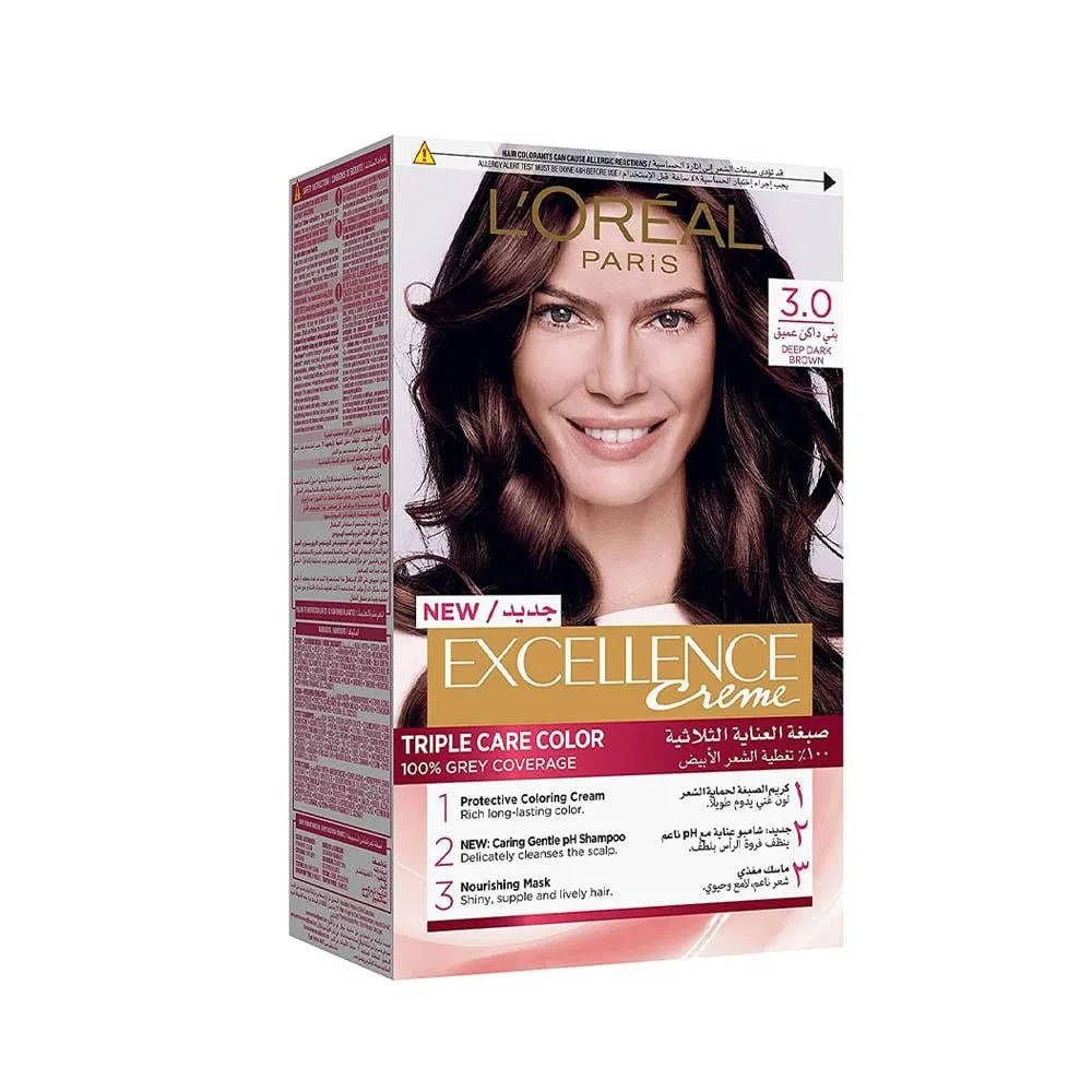 Loreal Excellence Hair Color 3.0 Deep Dark Brown