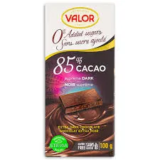 Valor Sugar Free Dark Chocolate 85% Cocoa 100G