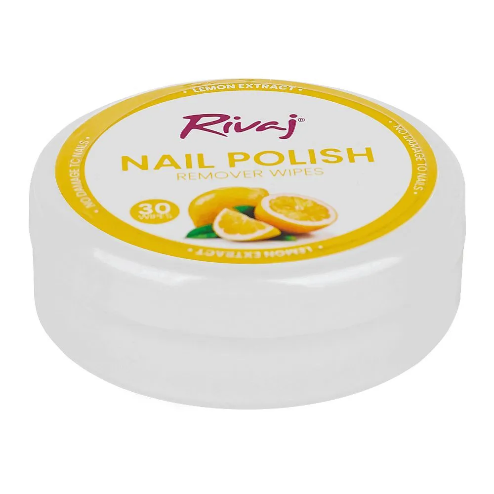 Rivaj Nail Polish Remover Tissue Lemon 30PC