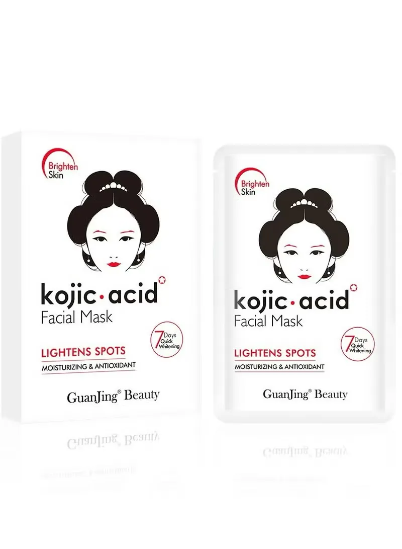 Guanjing Beauty Kojic Acid Facial Sheet Mask Lightens Spots