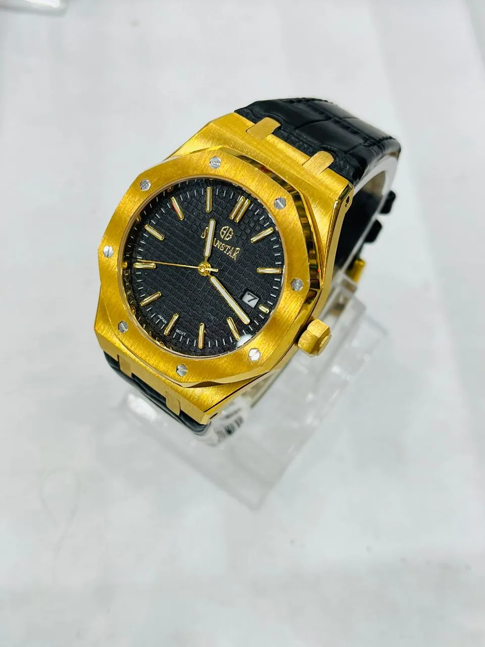 Gents Watch Swanstar S1885G Leather Strip Black Dial