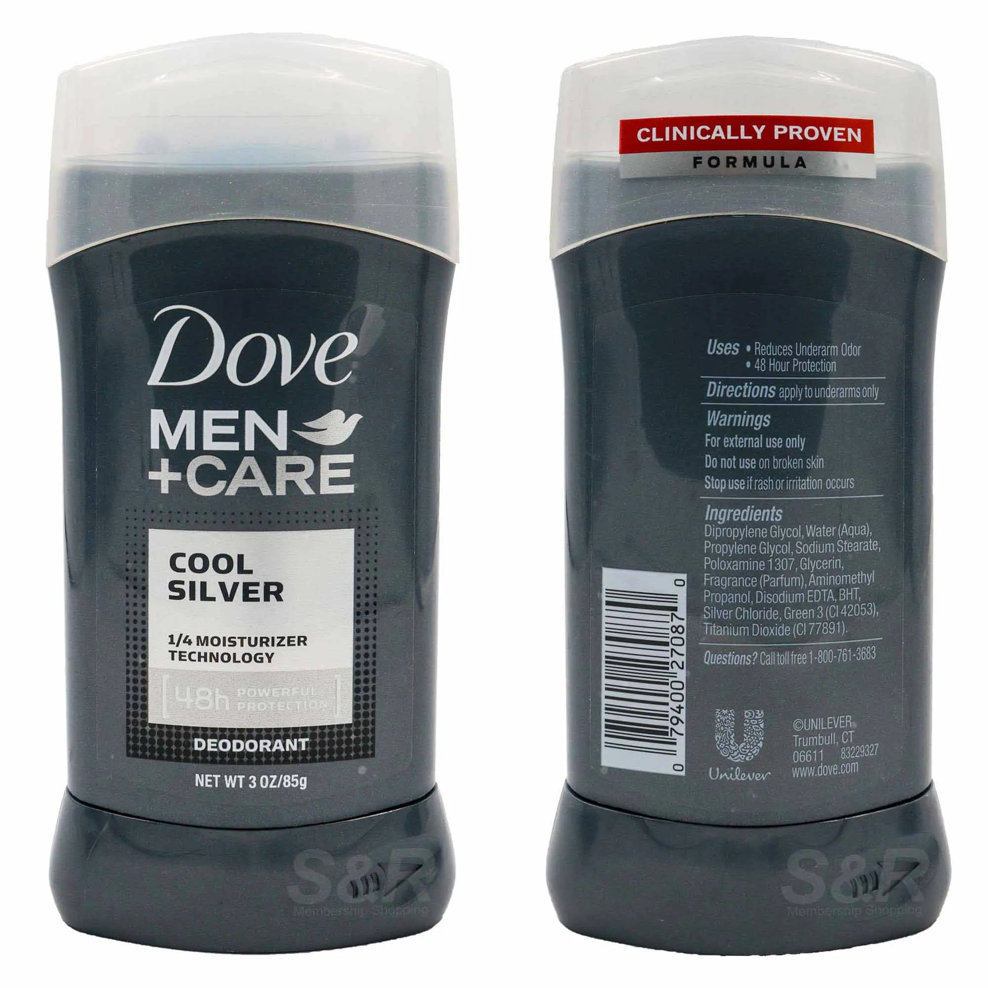 Dove Deodorant Stick Men Care Cool Silver 85G