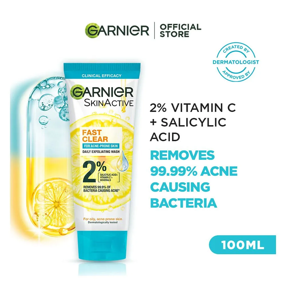 Garnier Face Wash Pk Fast Clear For Acne-Prone Skin 100ML