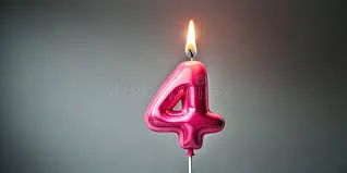 Birthday Celebration Number Candle 4