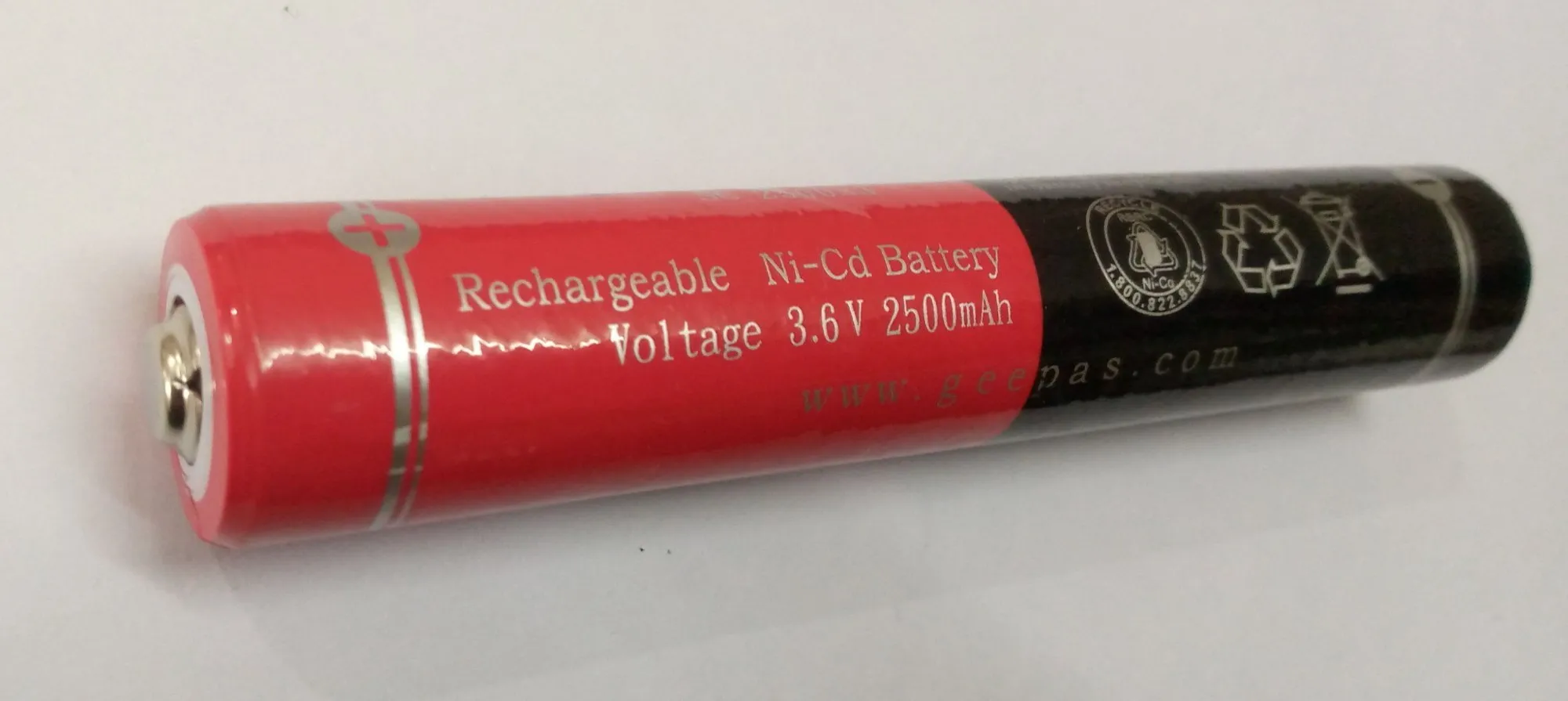 Geepas Battery Cells 3.6V Rechargeable 2500MAH