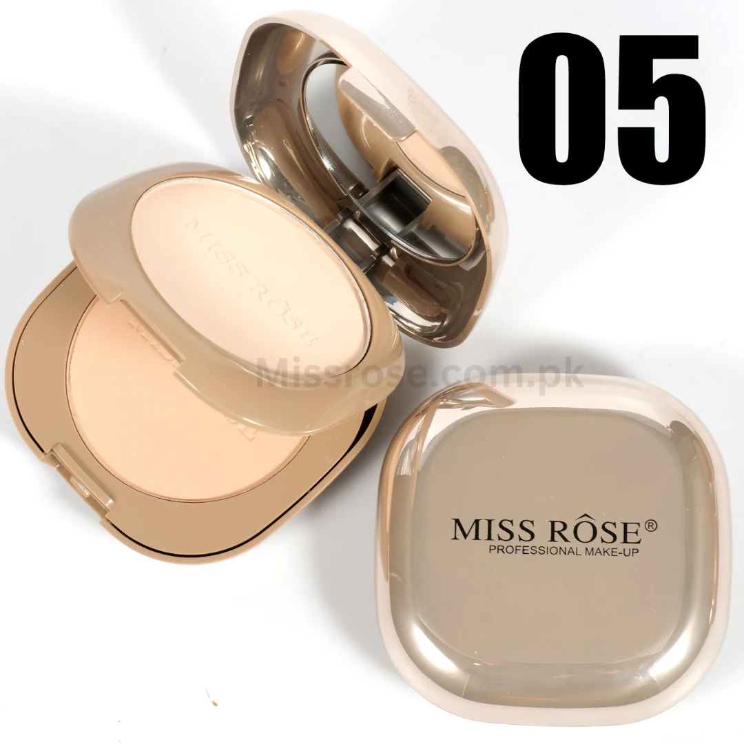 Miss Rose Face Powder Pink Metallic 2In1 05