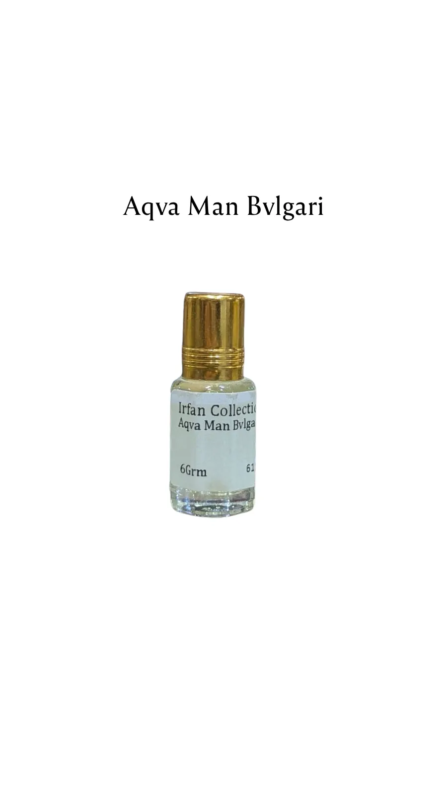 Concentrated Perfume Oil Attar Aqva Man Bvlgari French Bvlgari Parfex 6ML