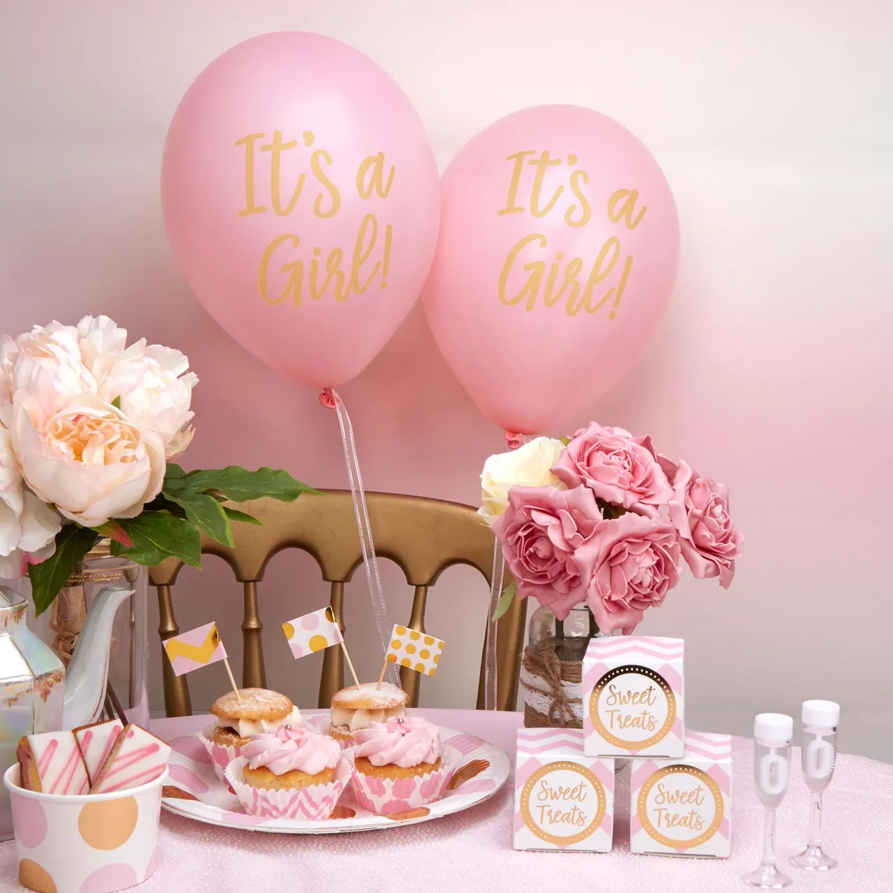 Birthday Celebration Ballon 10Pcs Pink Its A Girl