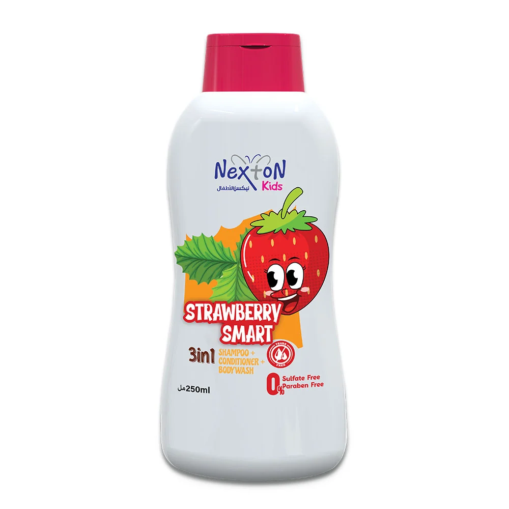 Nexton Kids 3in1 Shampoo Conditioner Body Wash Strawberry Wave 250ML