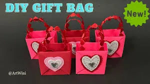 Gift Bag Gatha Paper Small Valentines Love