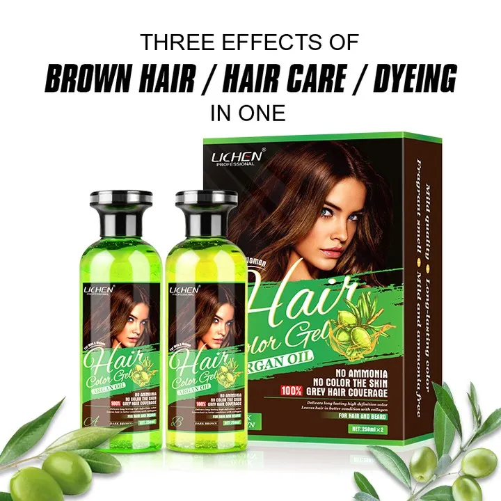 Lichen Color Shampoo Gel Dark Brown 250ML
