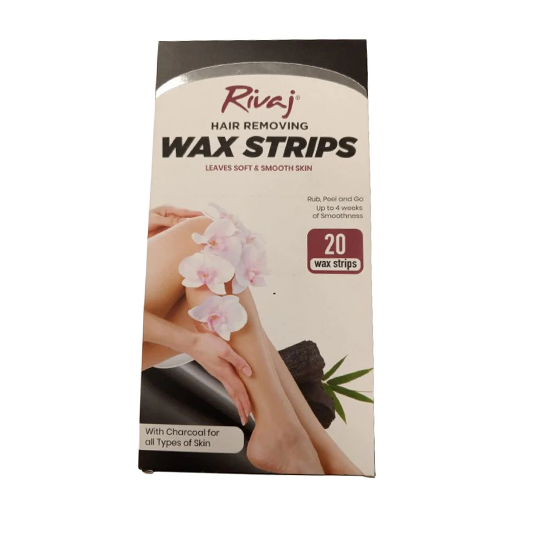 Rivaj Wax Strips 20P Body Charcoal