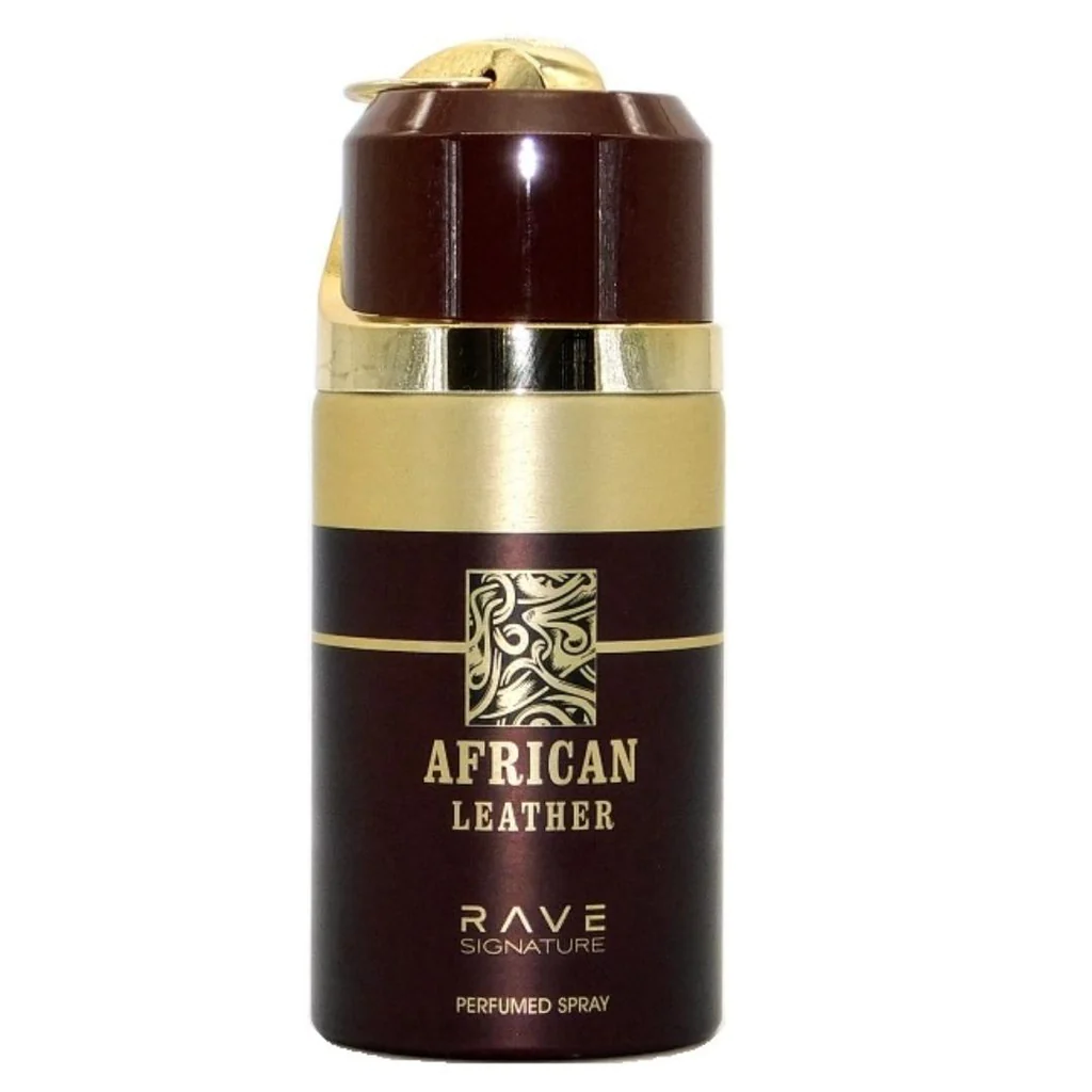 Rave Perfumed Deodorant Body Spray African Leather 250ML