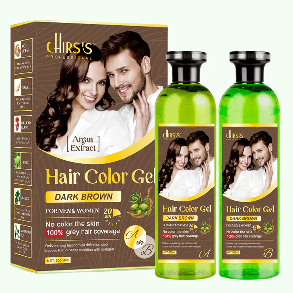 Chirs's Hair Color Gel Dark Brown 250ML CH0042