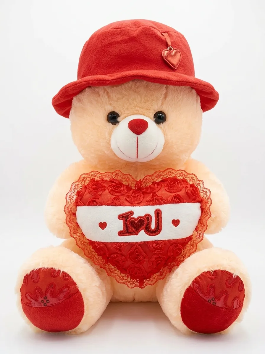 Teddy White With Red Hat 2003-40 Dil Less 40CM