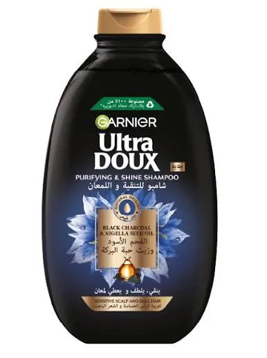 Garnier Shampoo Ultra Doux With Black Charcoal And Nigella Seed Oil 400ML