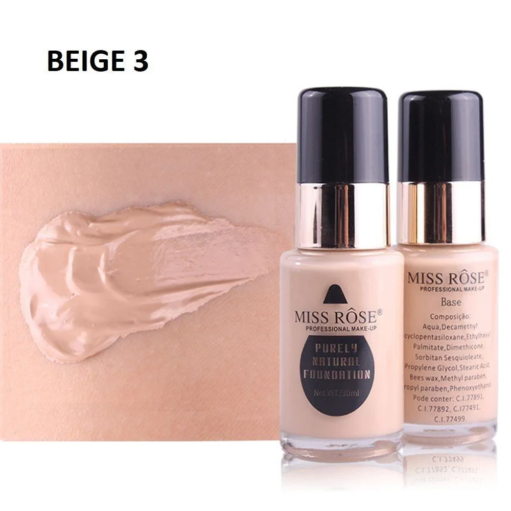 Miss Rose Foundation For All Skin Types Beige 03 7601-070 30ML