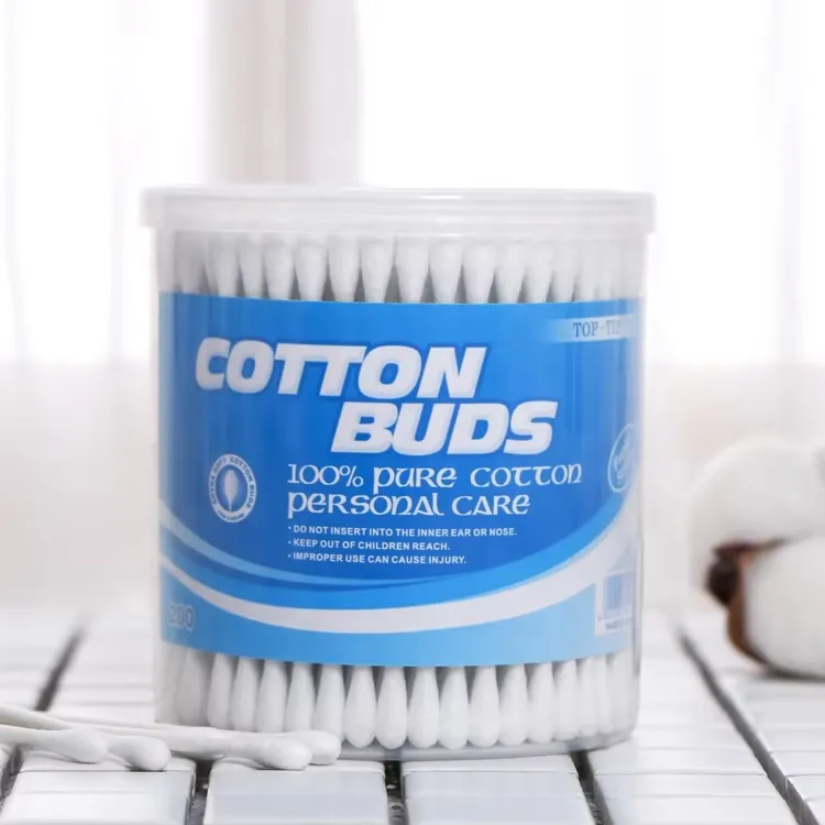 Top Tips Cotton Buds Wooden Can 500Pc