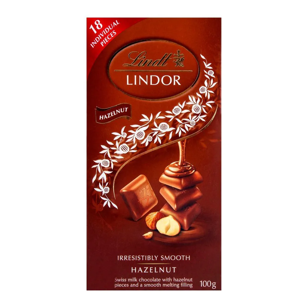 Lindt Lindor Hazelnut Chocolate 100G