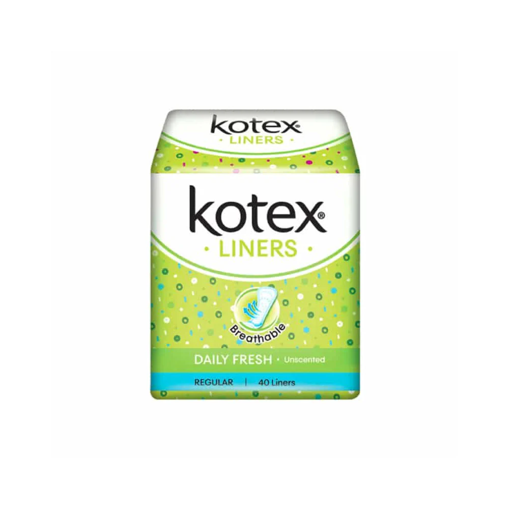 Kotex Ladies Pads Liners Daily Fresh Regular Breathable 40PCS
