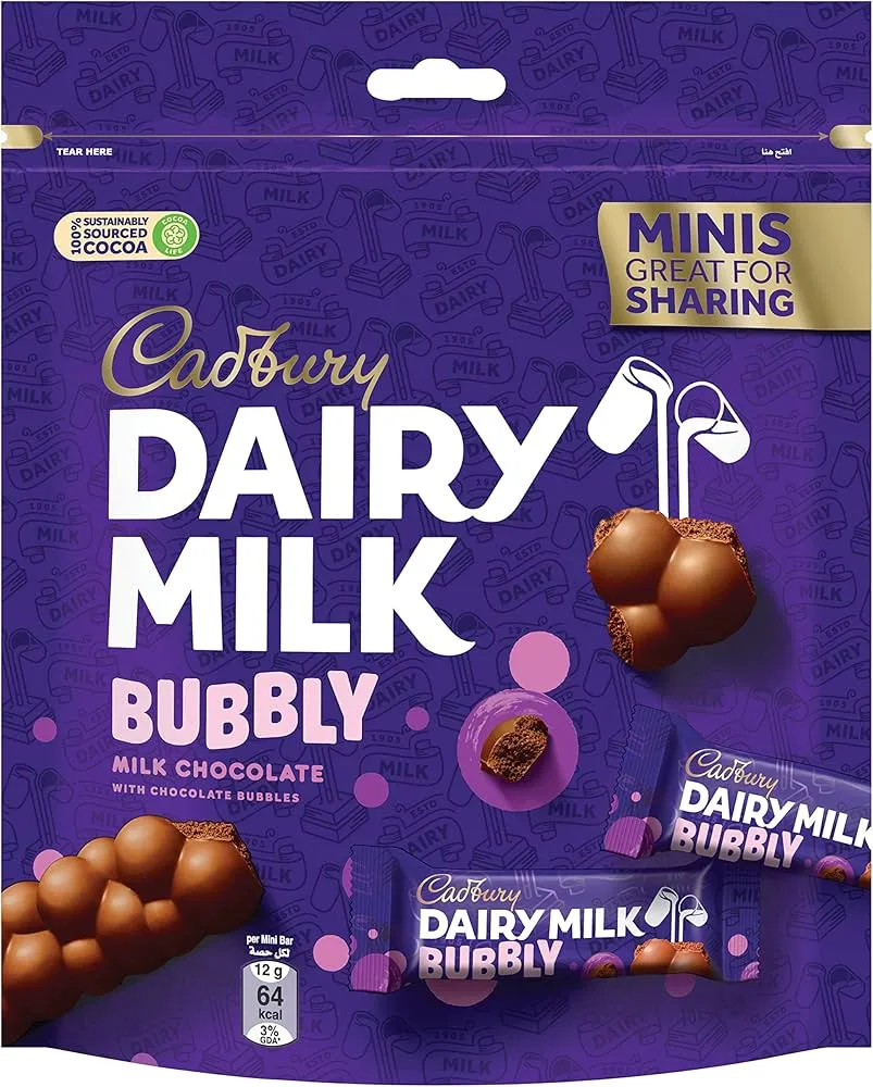 Cadbury Dairy Milk Chocolate Pouch Bubbly 168G
